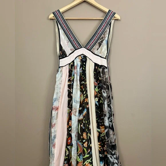{Altar'd State} Sleeveless Boho Mixed Media Floral Maxi Dress - Womens Small - Picture 6 of 10